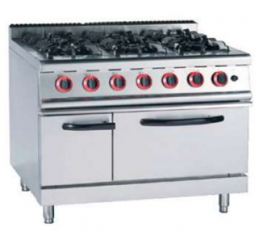 Gas Range With 6 Burner & Electric Oven