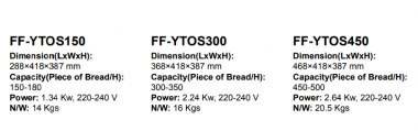 LÒ NƯỚNG ĐIỆN FF-YTOS150/FF-YTOS300/FF-YTOS450